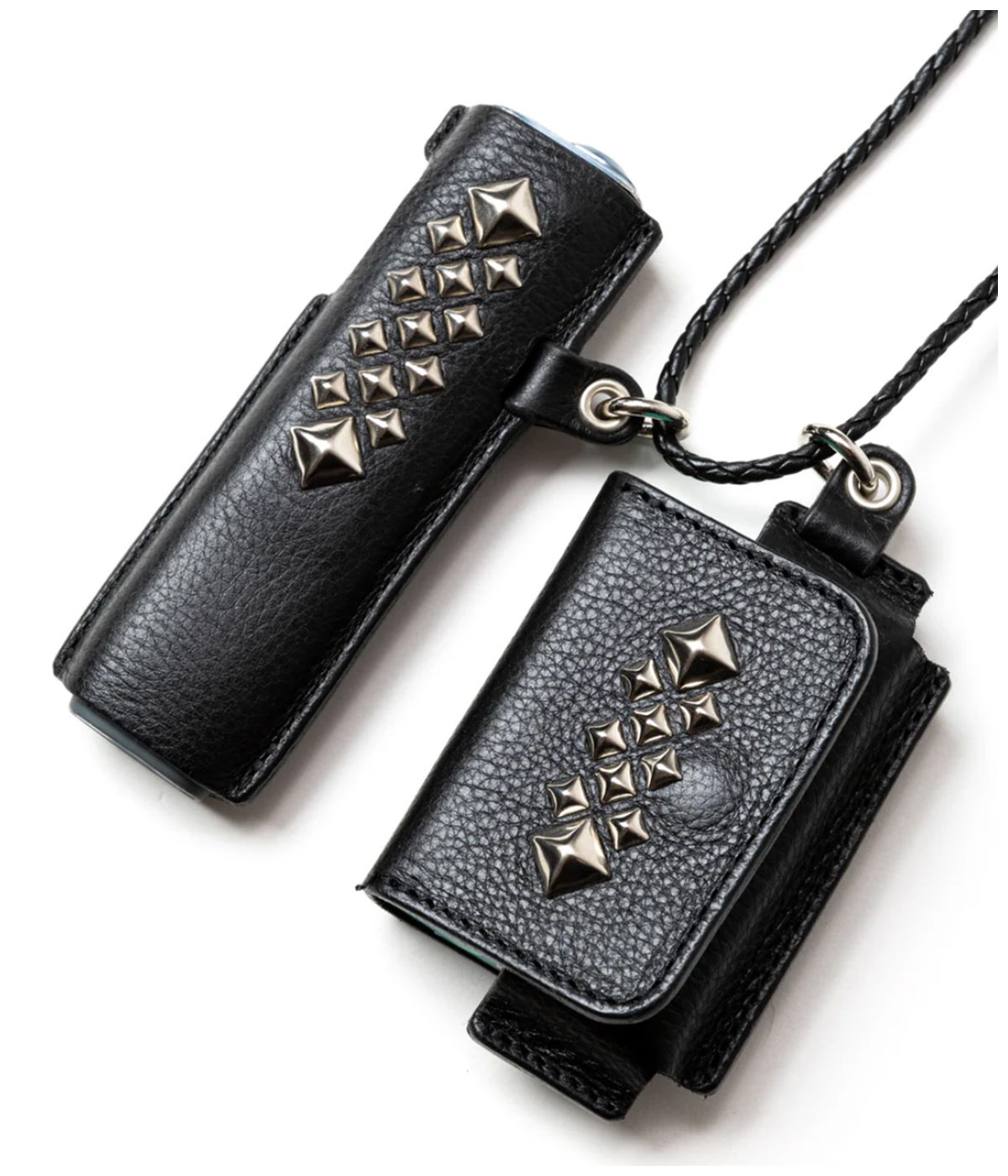 STUDS LEATHER IQOS & HEAT STICK CASE【BLACK】｜CALEE｜MELTING POT
