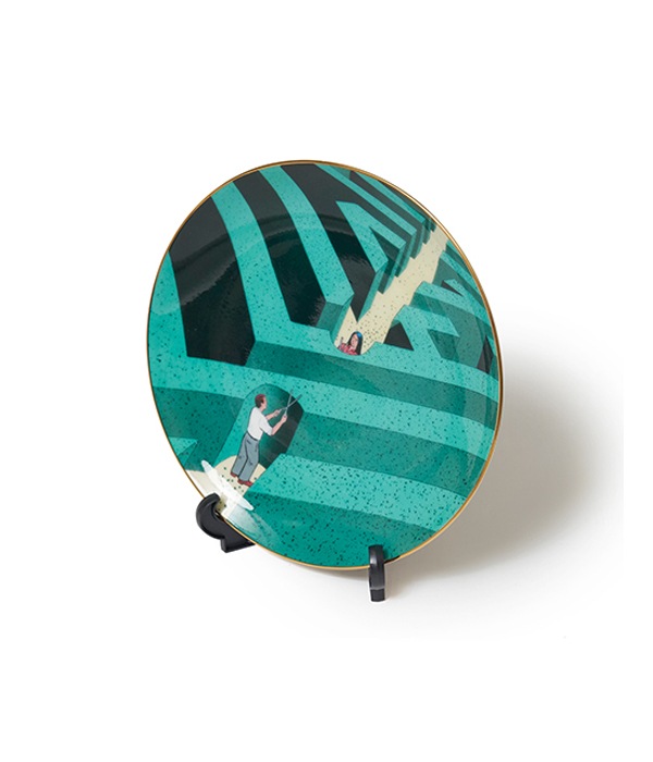 Couple in maze Plate【GREEN】