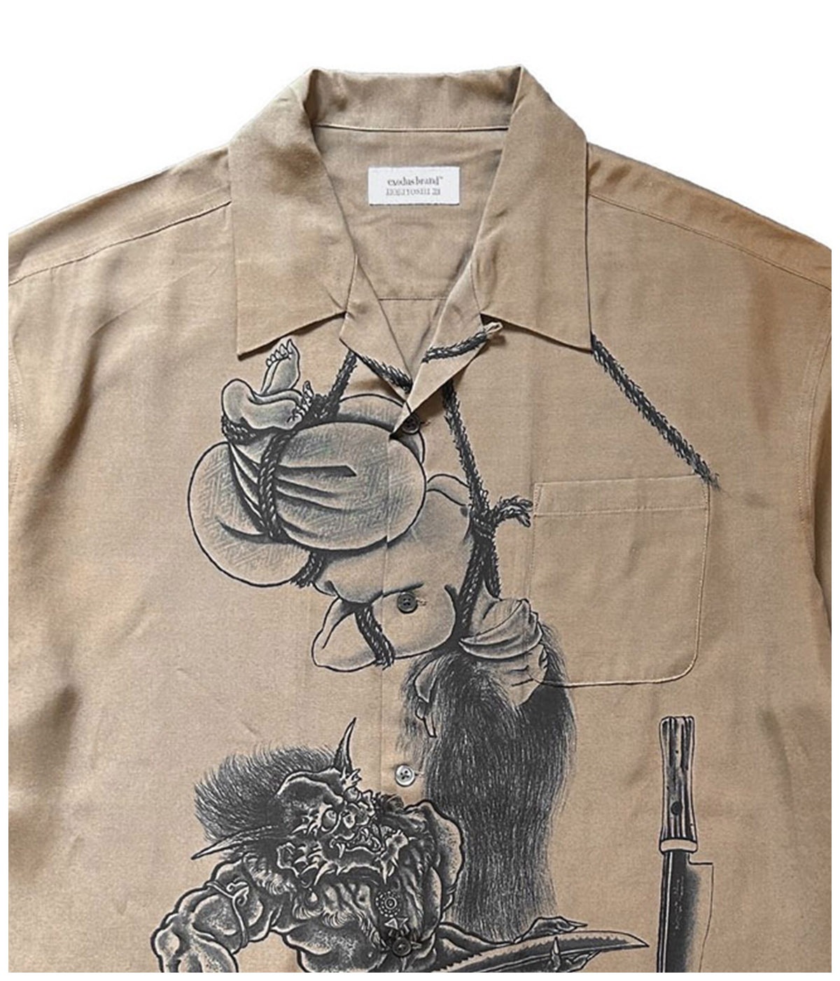 百鬼図HAWAIIAN SHIRT【BROWN】｜exodus brand™｜MELTING POT（正規