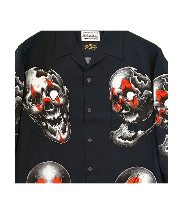 56 TATTOO STUDIO / L/S HAWAIIAN SHIRT【2 Colors Available】｜WACKO