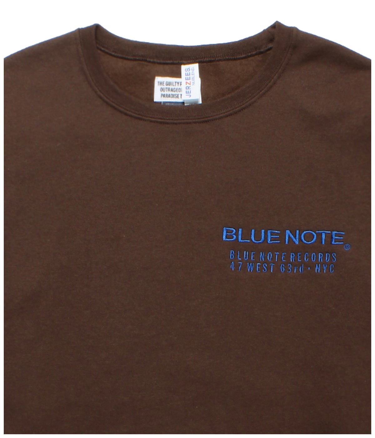 BLUE NOTE / CREW NECK SWEAT SHIRT (TYPE-4)【BROWN】
