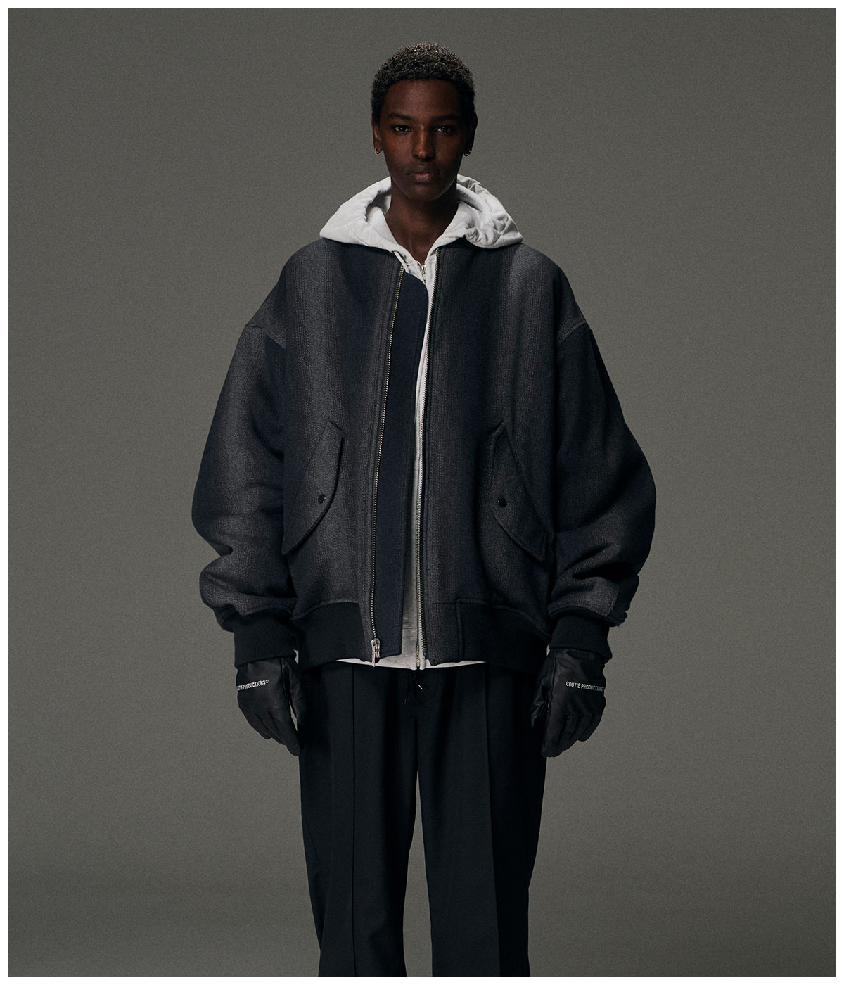 Ombre Stripe Wool Bomber Jacket【OMBRE STRIPE】