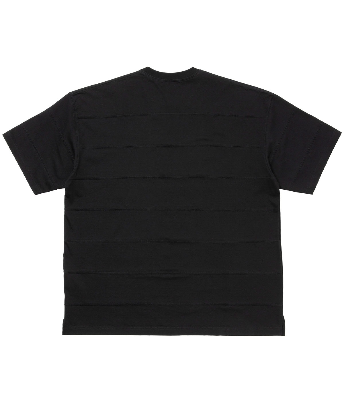 Plaited Jersey Paneling Border S/S Tee【BLACK】