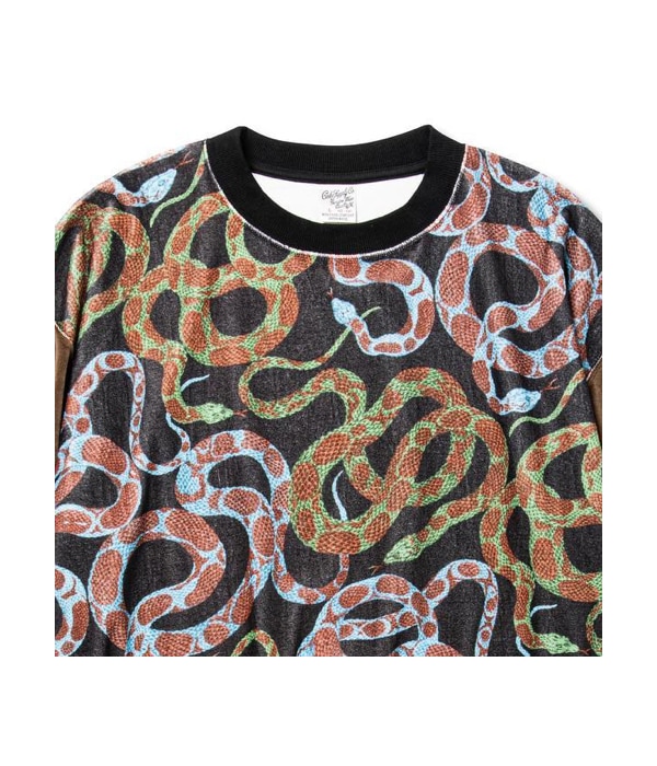 ALLOVER SNAKE PATTERN VELOR CUTSEW (TYPE-B)【KHAKI】
