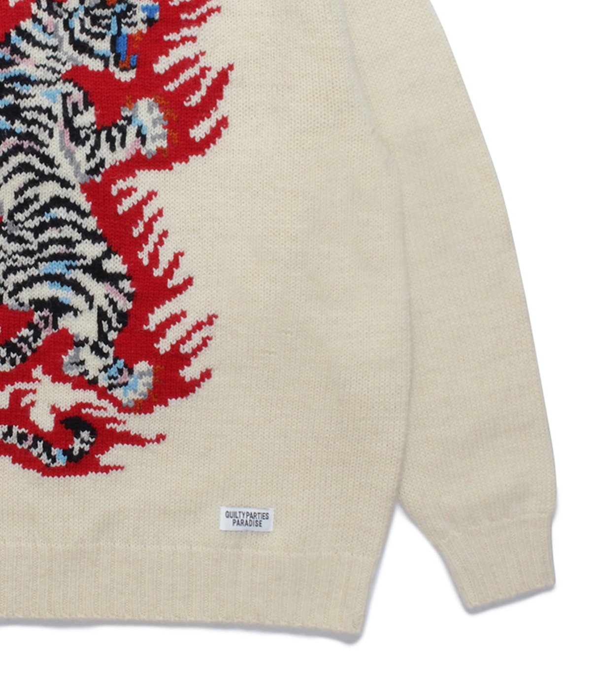 TIM LEHI / INTARSIA CREW NECK SWEATER【WHITE】｜WACKO MARIA