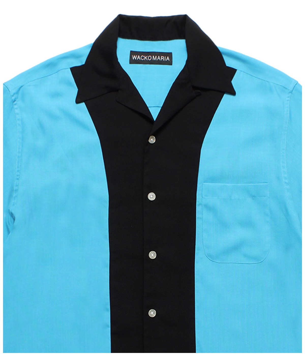 SWITCHING 50'S OPEN COLLAR SHIRT (TYPE-2)【BLUE】｜WACKO MARIA