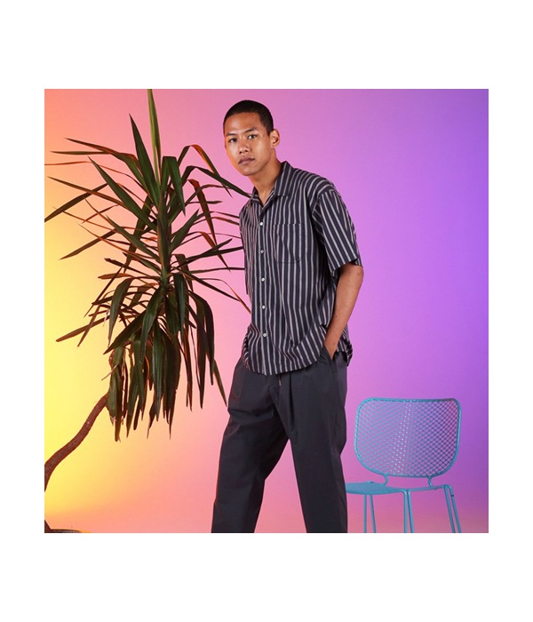 Stripe Op Shirt【NAVY】