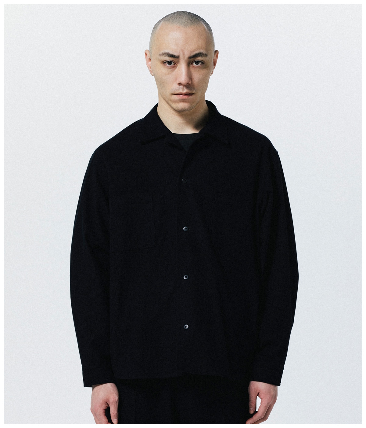 R9 OPEN COLLAR SHIRT【BLACK】2026年 09月入荷予定｜ROTTWEILER
