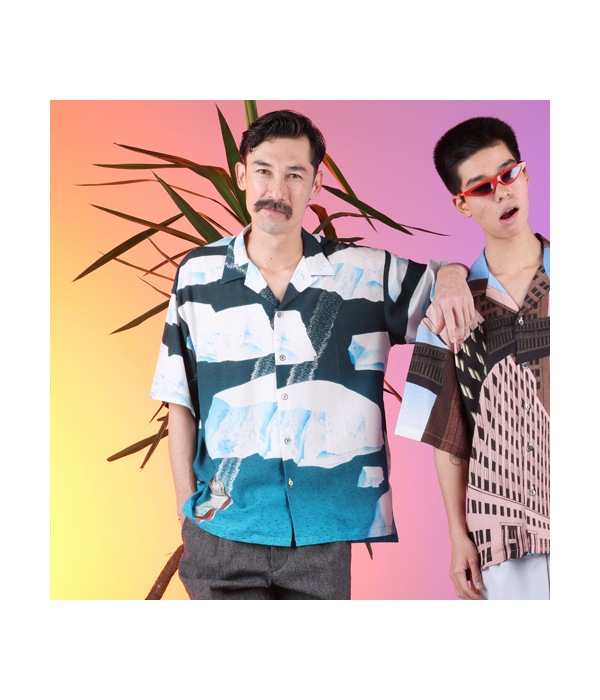 Ship & icebergs Shirt【BLUE】