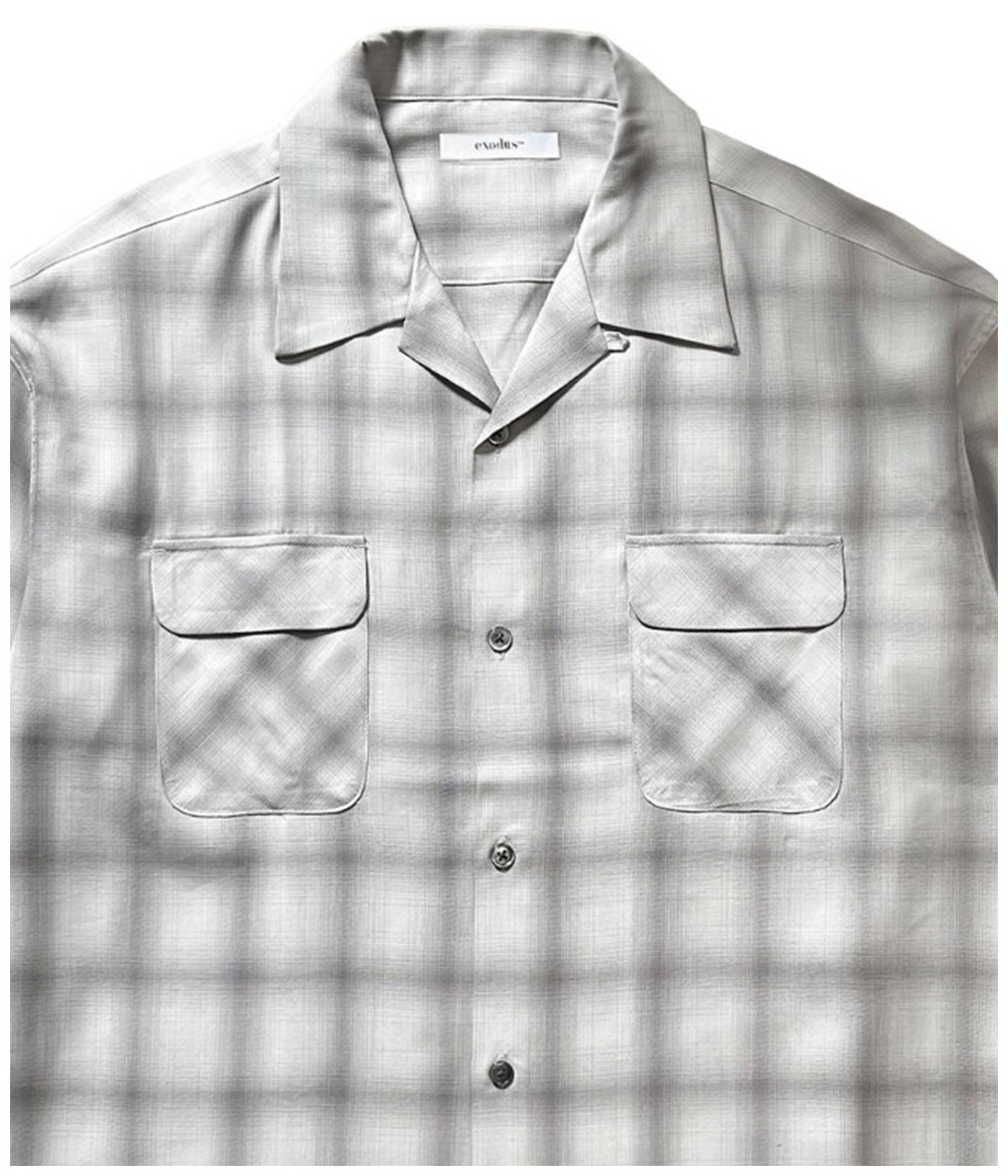 RAYON OMBRE CHECK L/S SHIRT【WHITE】