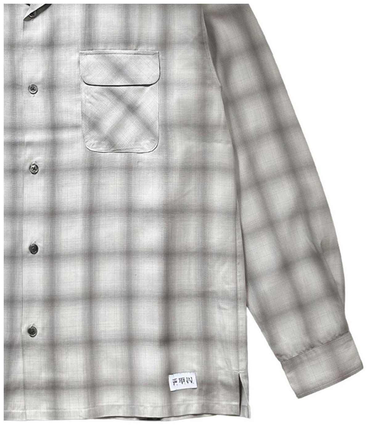 RAYON OMBRE CHECK L/S SHIRT【WHITE】