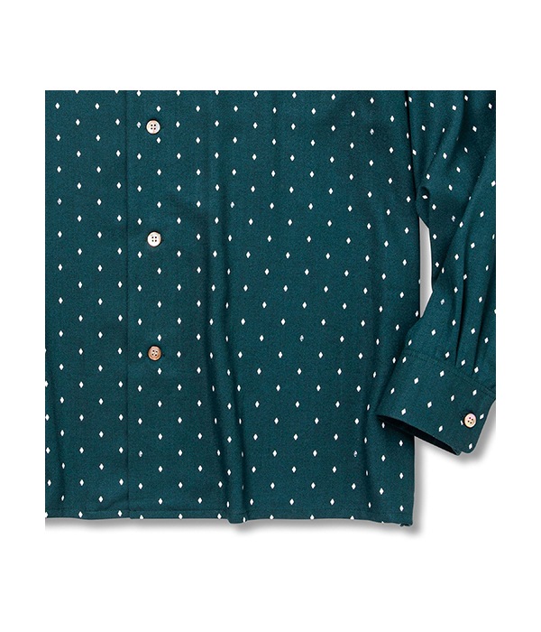 RHOMBUS DOTPATTERN R/P L/S SHIRT【GREEN】