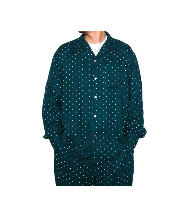 RHOMBUS DOTPATTERN R/P L/S SHIRT【GREEN】｜CALEE｜MELTING POT 