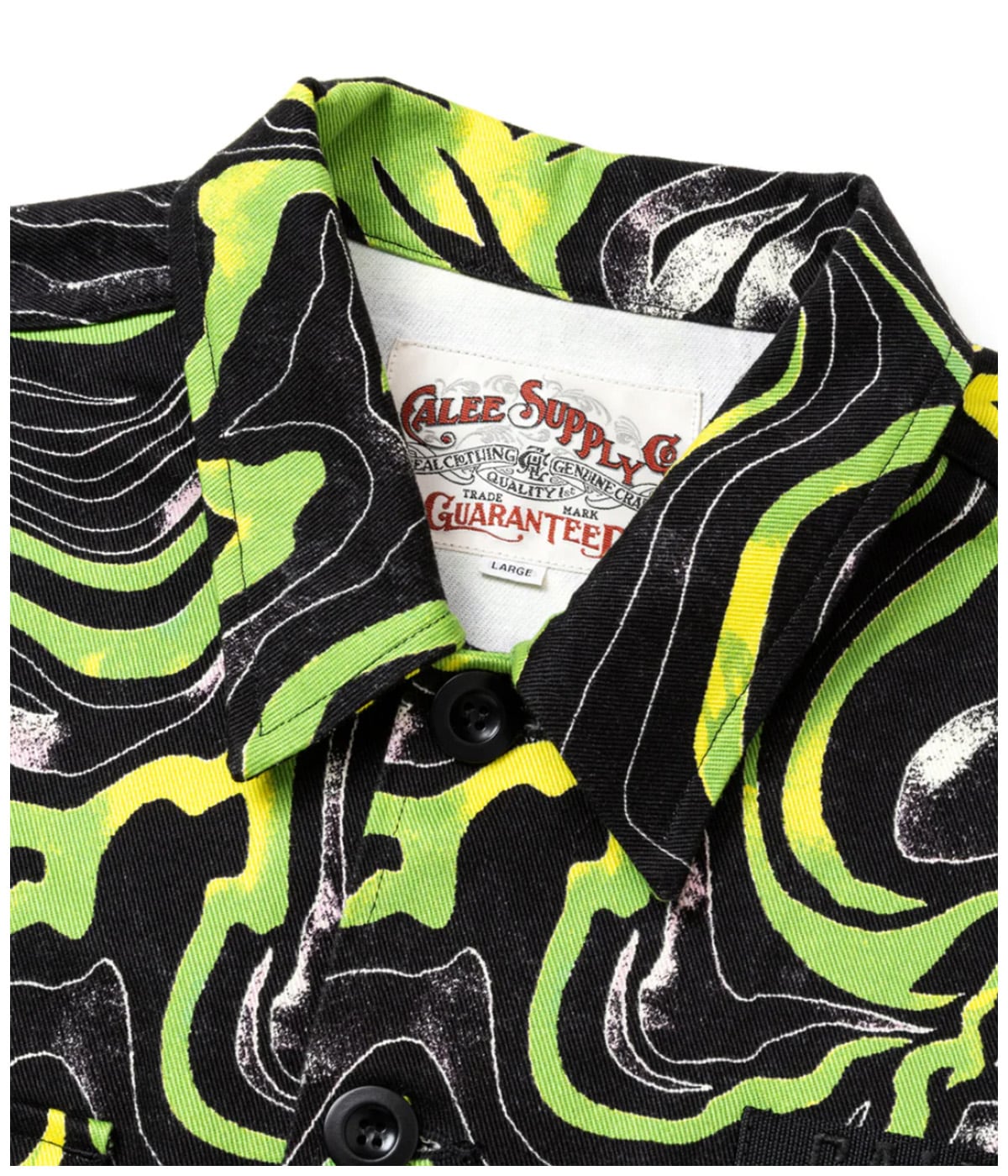 CAMO PATTERN OVER SHILHOUETTE L/S SHIRT JACKET【BLACK/GREEN】