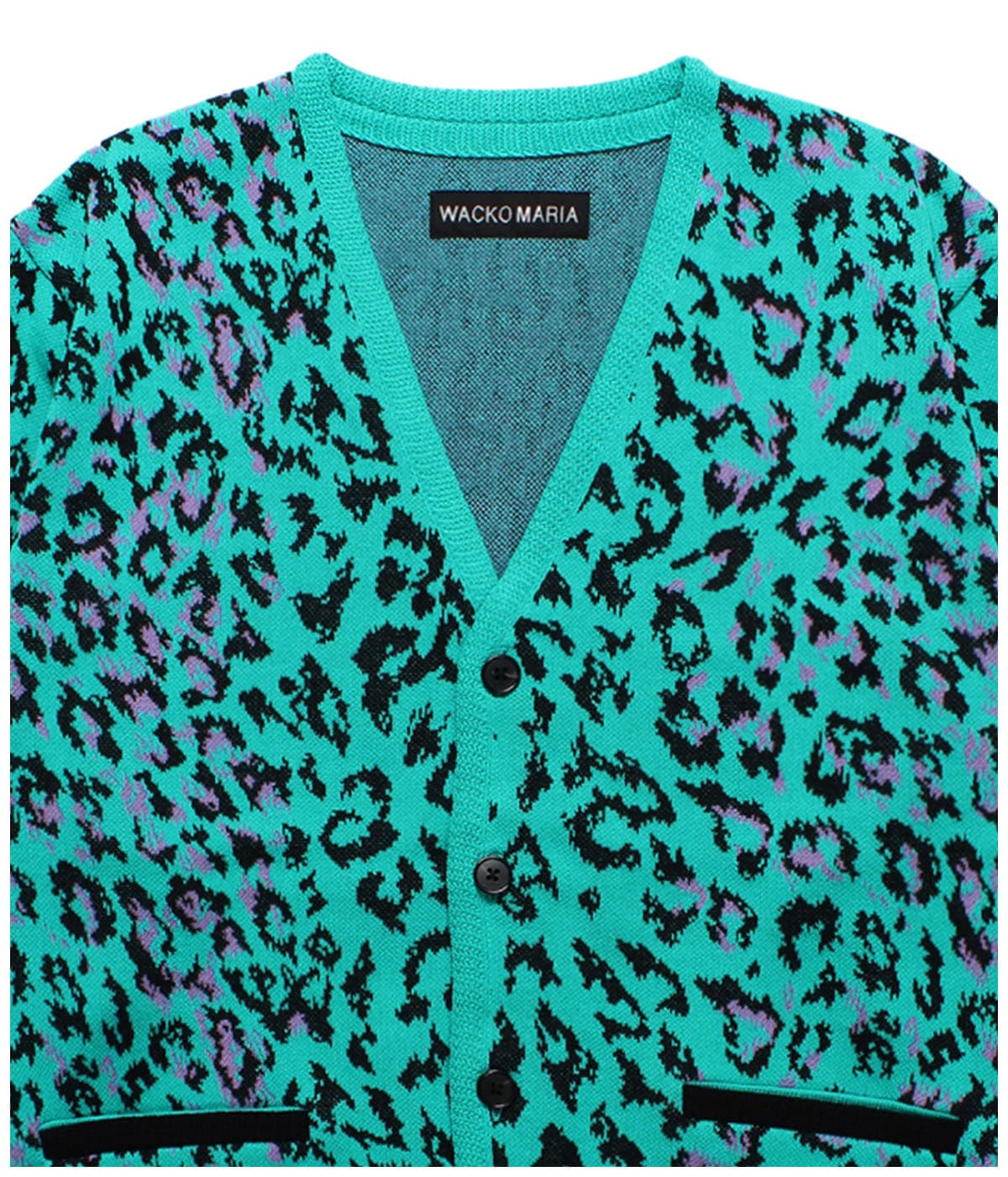 LEOPARD JACQUARD KNIT CARDIGAN (TYPE-1)【BLUE】
