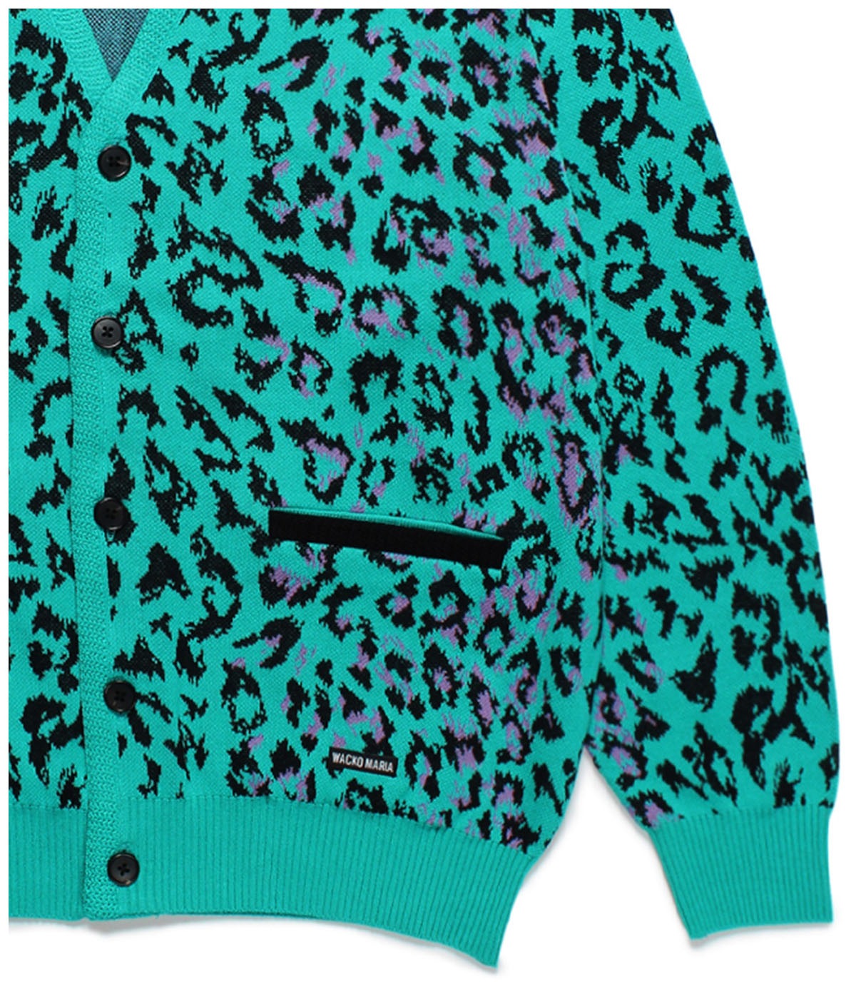 LEOPARD JACQUARD KNIT CARDIGAN (TYPE-1)【BLUE】