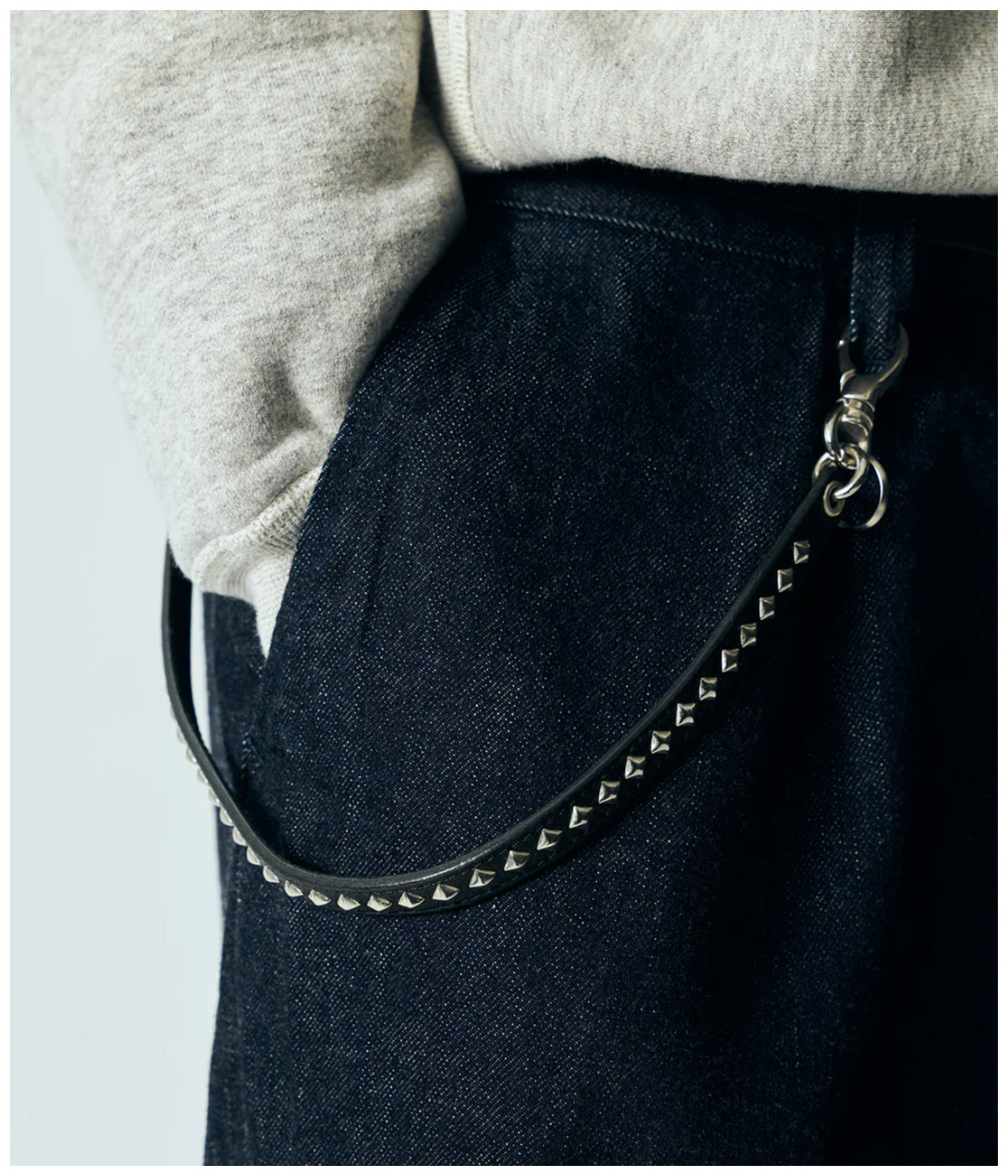STUDS LAETHER WALLET CORD【BLACK】