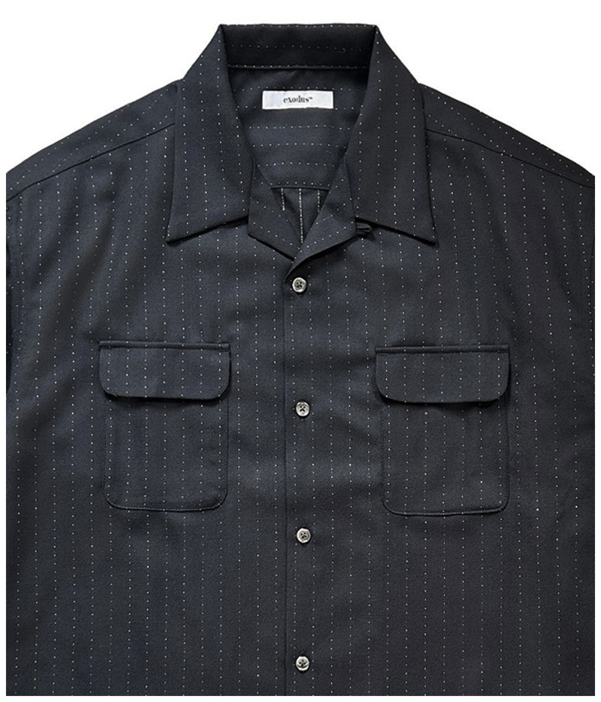 WOOL GLITTER STRIPE L/S SHIRT【BLACK×GOLD】