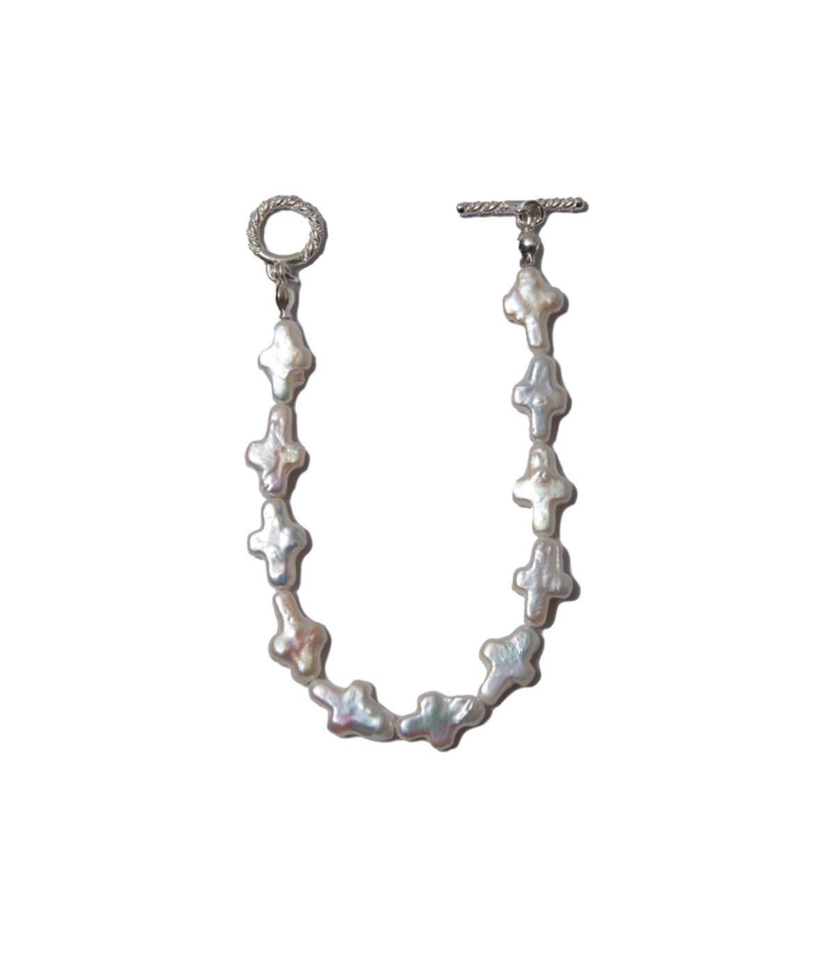 アクセサリー COOTIE Distortion Cross Pearl Bracelet Distortion Cross Pearl Bracelet【WHITE】｜COOTIE PRODUCTIONS