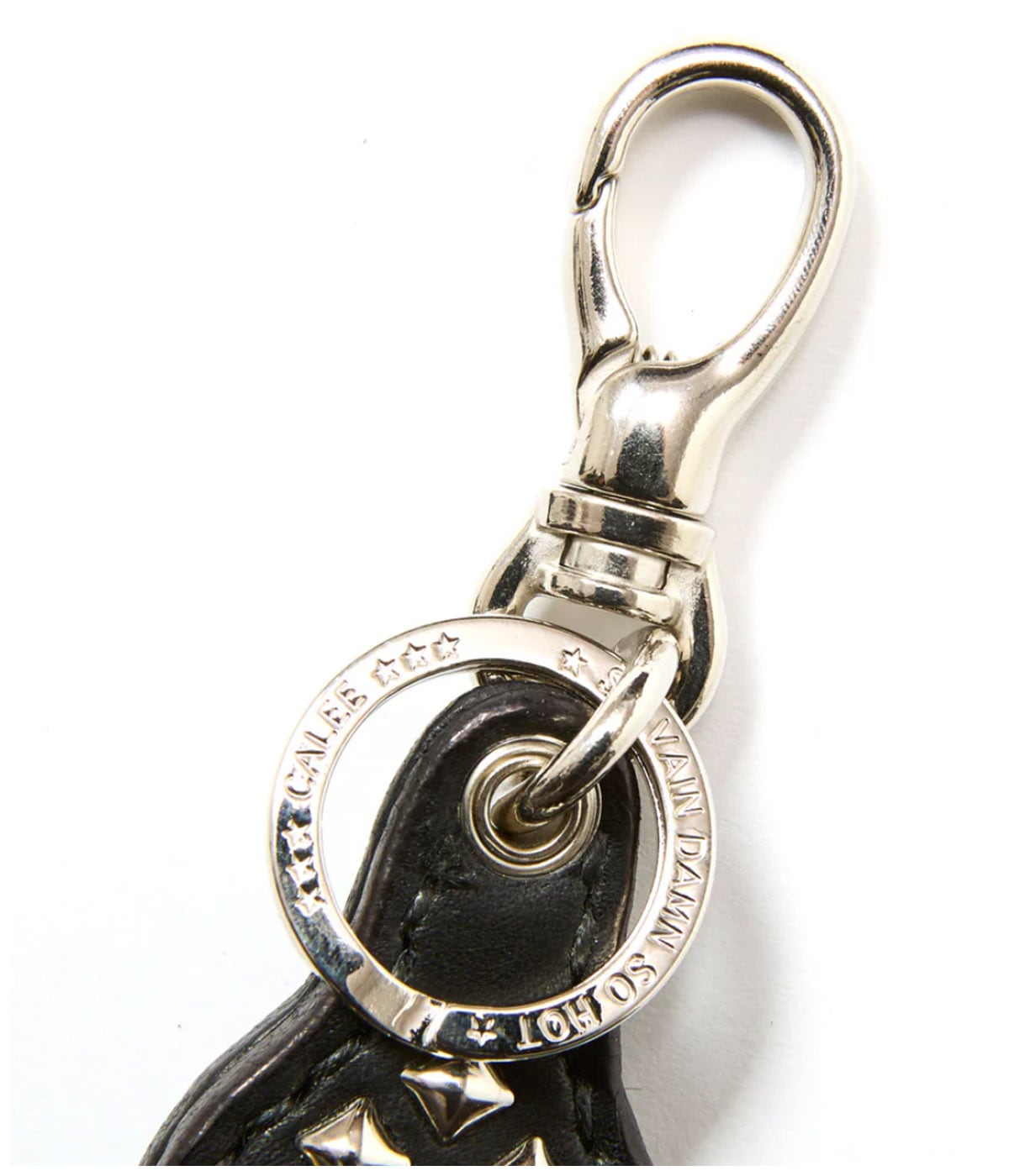 STUDS LEATHER RUGGED KEY RING【BLACK】｜CALEE｜MELTING POT