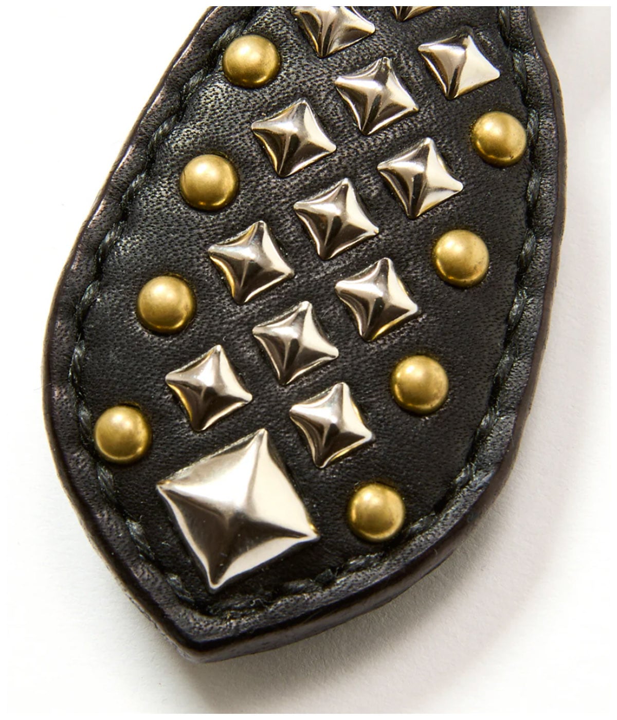 STUDS LEATHER RUGGED KEY RING【BLACK】｜CALEE｜MELTING POT