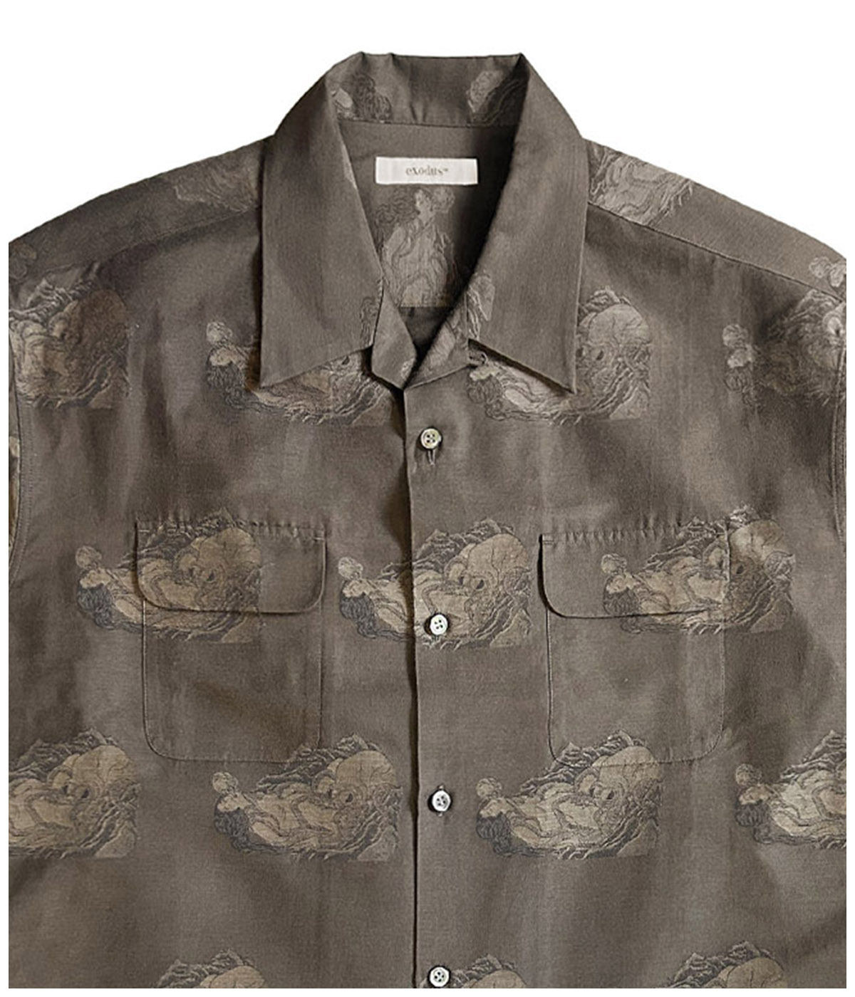 AMATOKO OPEN COLLAR SHIRT【BROWN】｜exodus brand｜MELTING POT