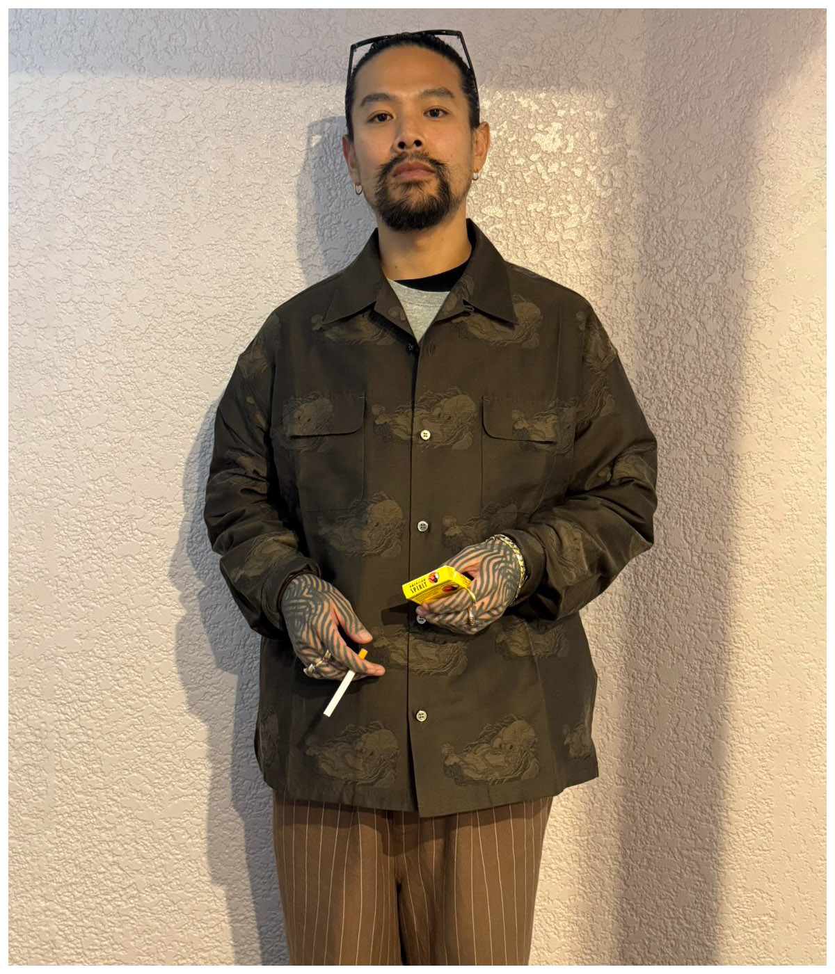 AMATOKO OPEN COLLAR SHIRT【BROWN】｜EXODUS｜MELTING POT（正規取扱