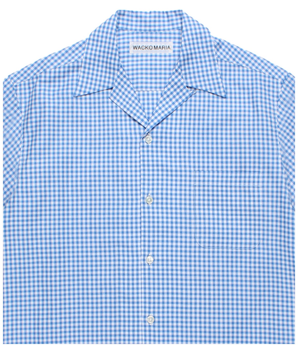 BEZ TEKSTIL / GINGHAM CHECK OPEN COLLAR SHIRT【BLUE】｜WACKO MARIA