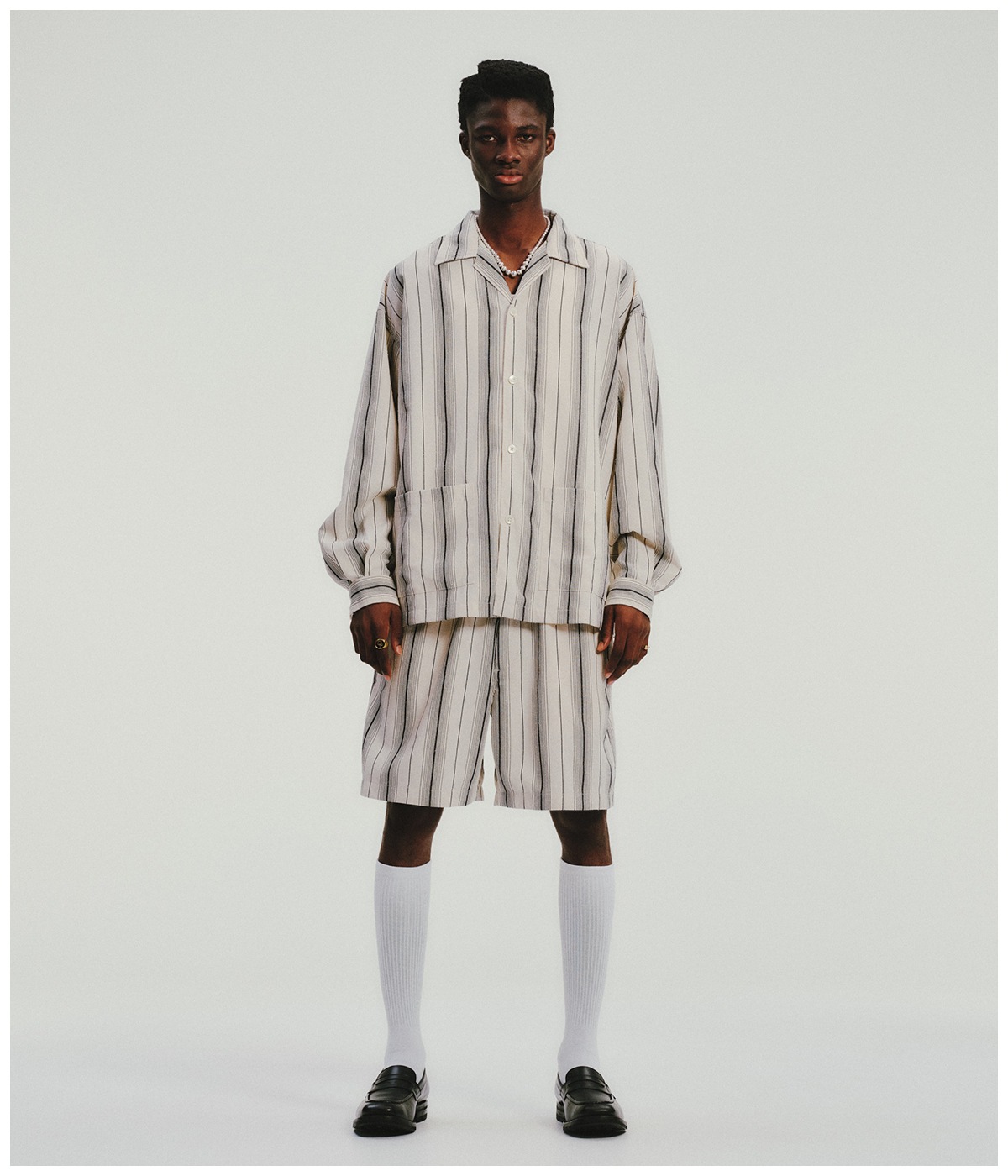 Dobby Chain Stripe Easy Shorts【IVORY】｜COOTIE PRODUCTIONS