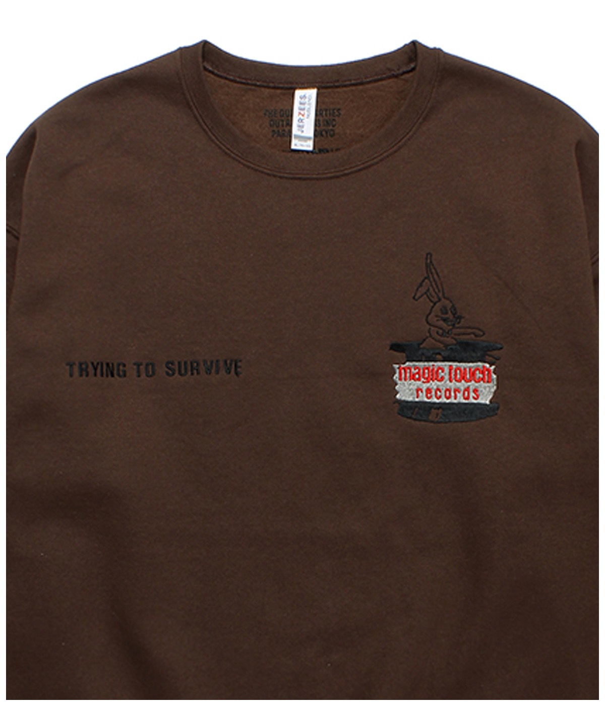 CREW NECK SWEAT SHIRT (TYPE-2)【BROWN】