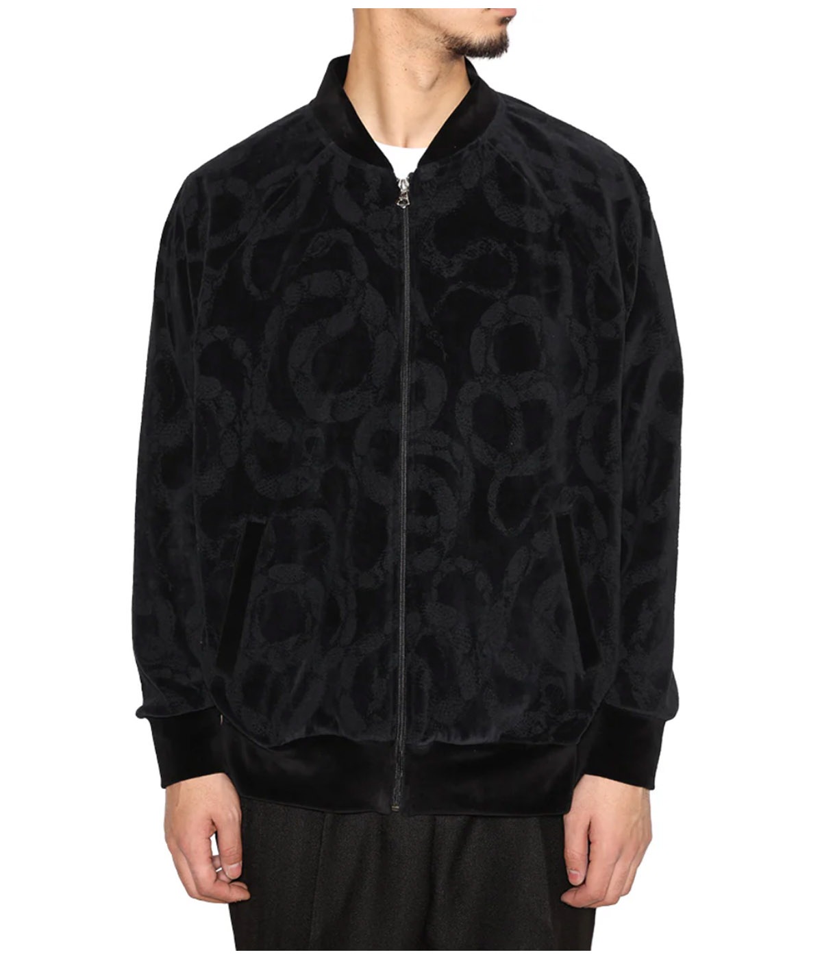 JQ VELOUR JACKET -SNAKE PATTERN-【BLACK】