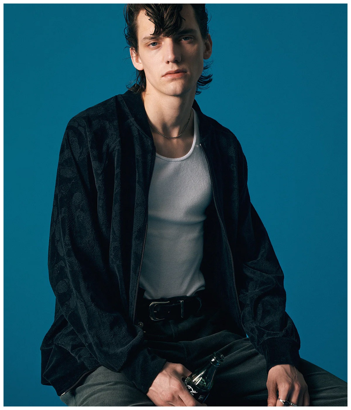 JQ VELOUR JACKET -SNAKE PATTERN-【BLACK】