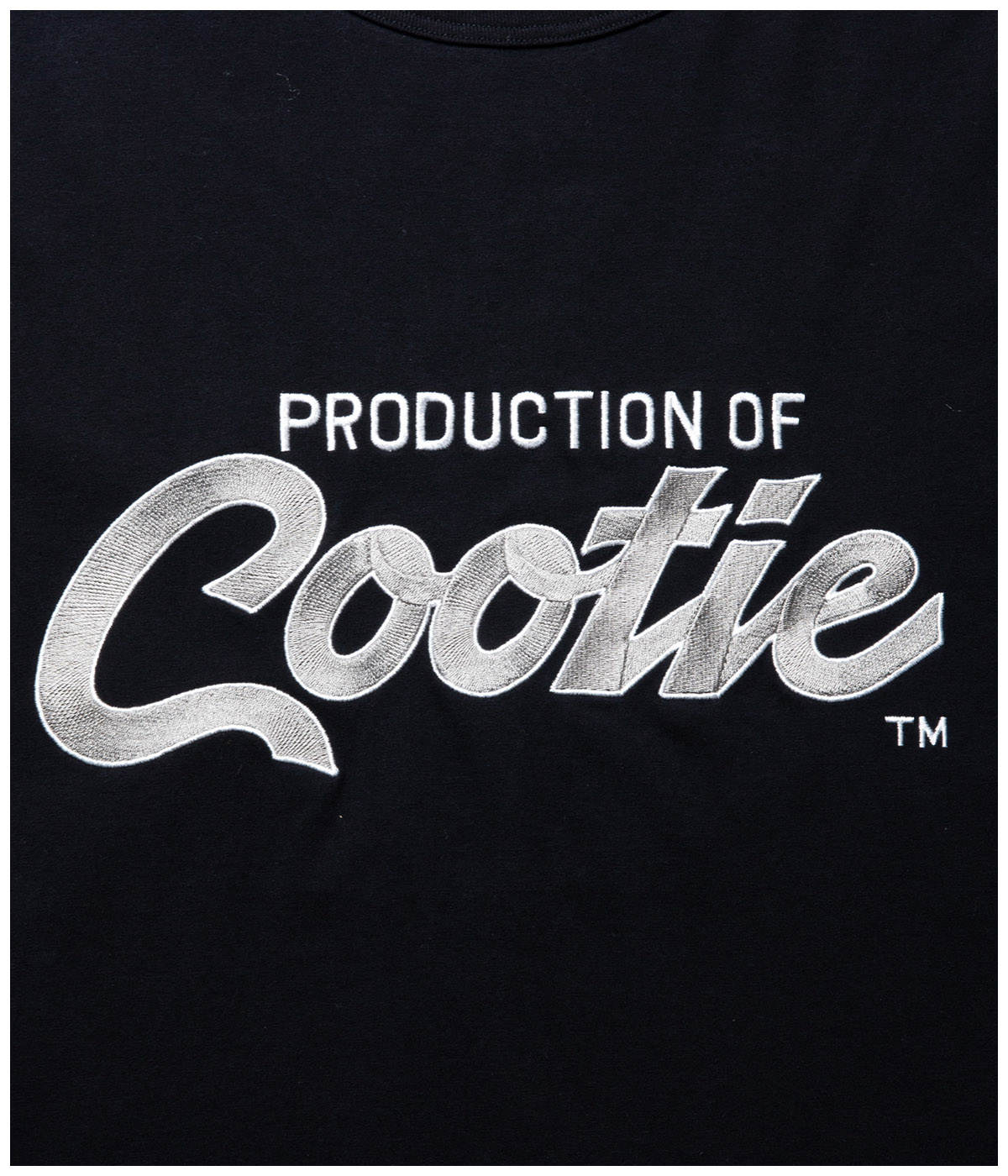 Embroidery Oversized L/S Tee (PRODUCTION OF COOTIE)【BLACK