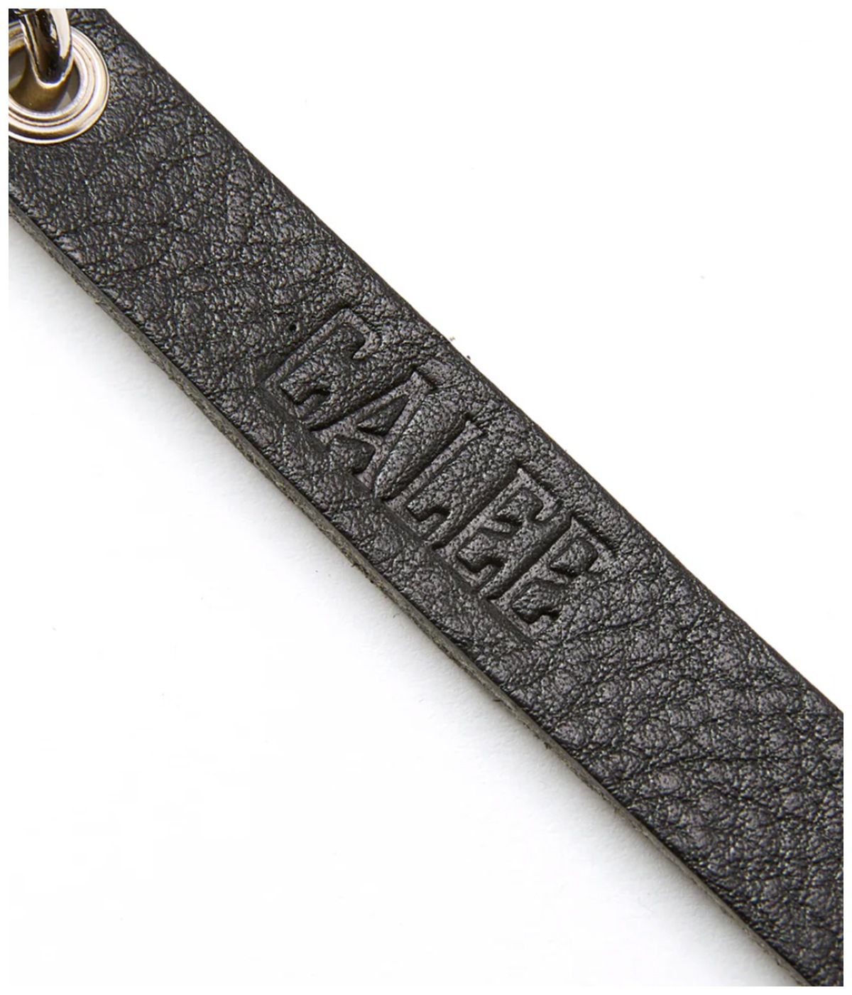 ROUND & PYRAMID STUDS LEATHER SHORT KEY RING【BLACK】