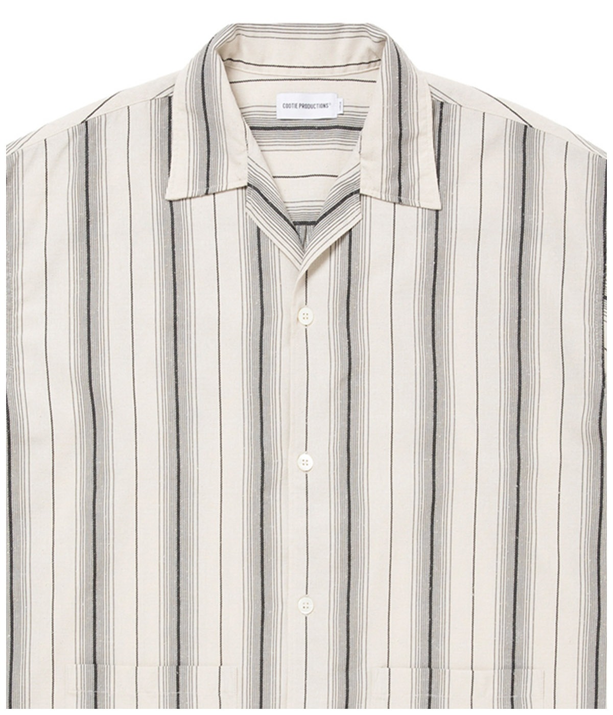 Dobby Chain Stripe S/S Cavana Shirt【IVORY】｜COOTIE PRODUCTIONS