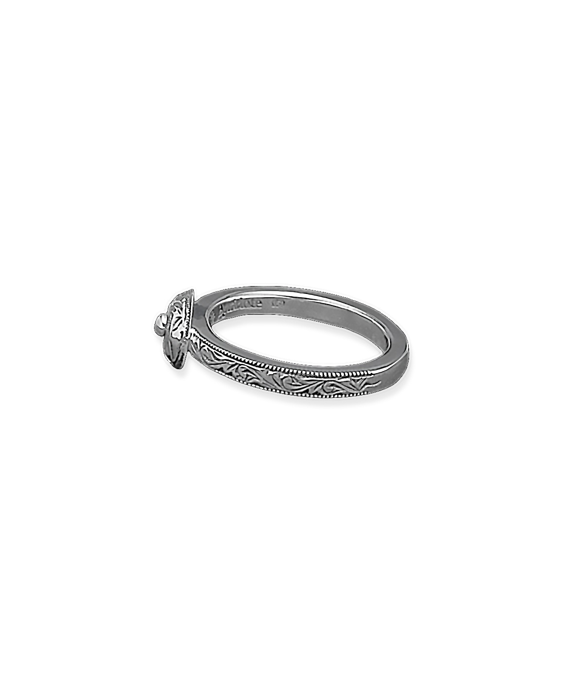 Engraved Tiny Rivet Ring【SILVER950】