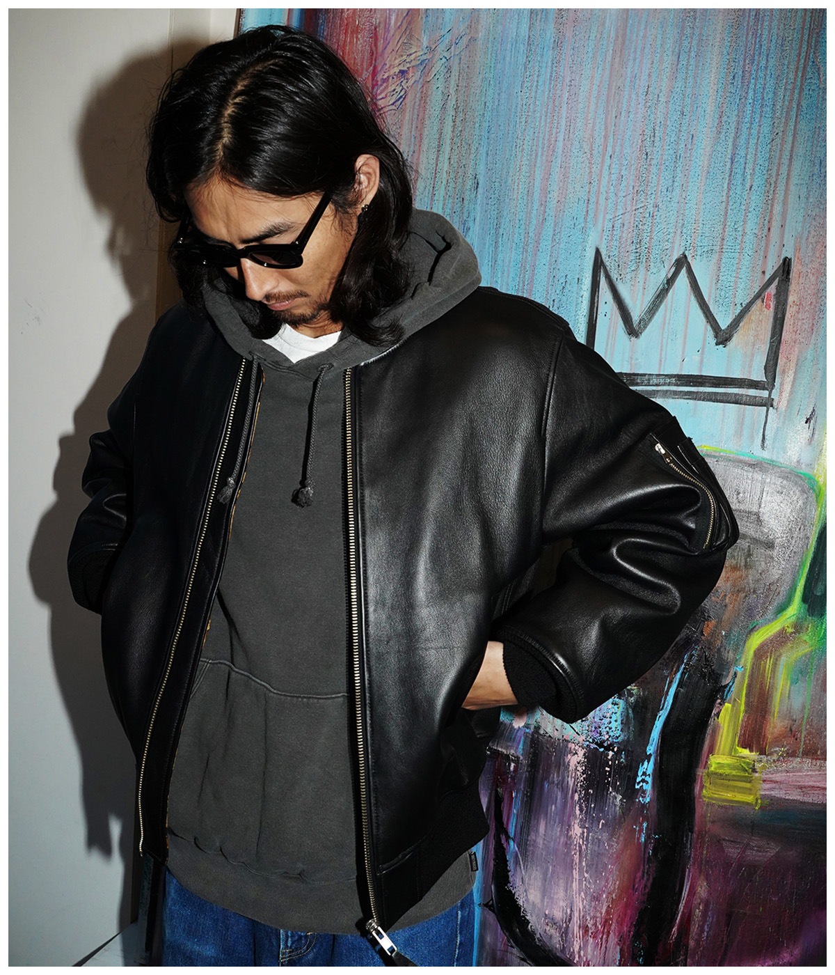 WASHED HEAVY WEIGHT HOODED SWEAT SHIRT【GRAY】