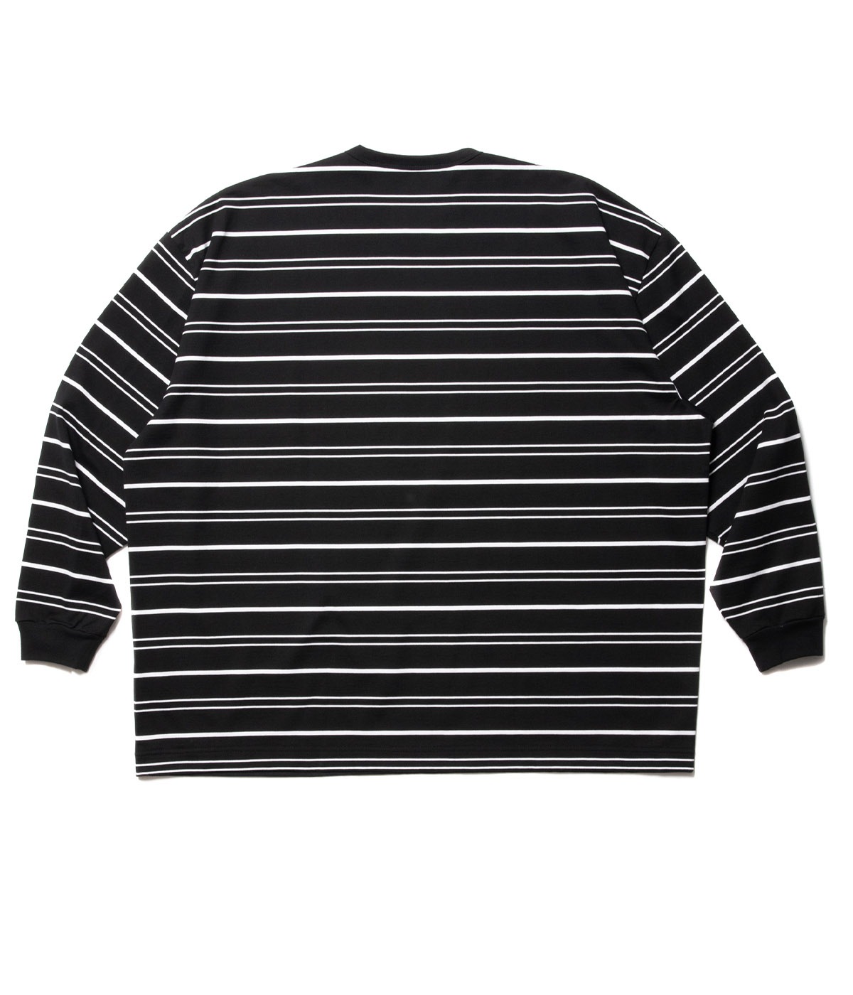 Supima Border Oversized L/S Tee【BLACK】