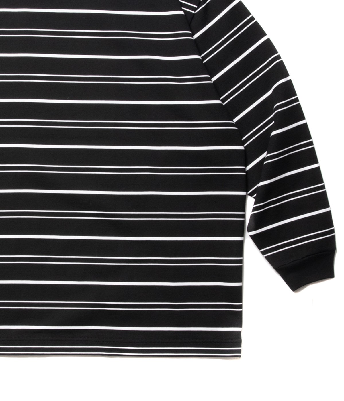 Supima Border Oversized L/S Tee【BLACK】