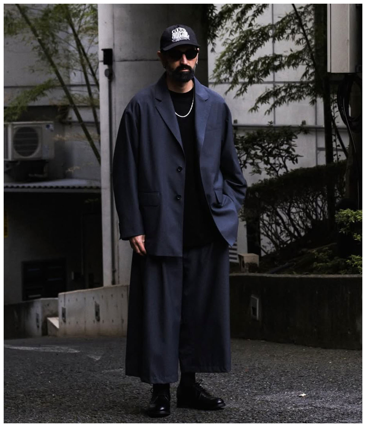 T/W Saxony Shin Cut Wide Easy Trousers【GRAY】｜COOTIE