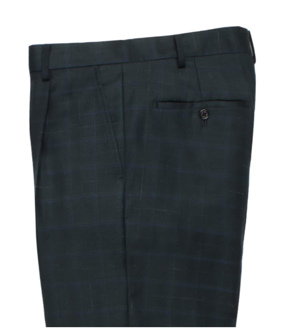 DORMEUIL / CHECK PLEATED TROUSERS (TYPE-1)【D-GREEN】｜WACKO MARIA