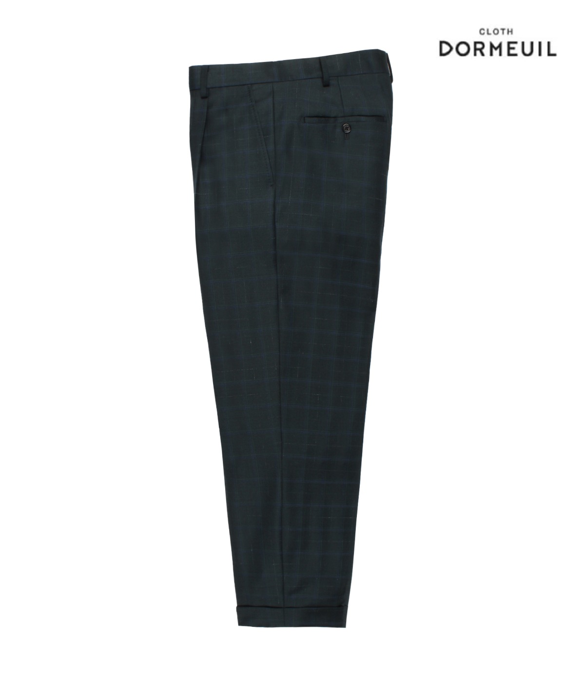 DORMEUIL / CHECK PLEATED TROUSERS (TYPE-1)【D-GREEN】｜WACKO MARIA