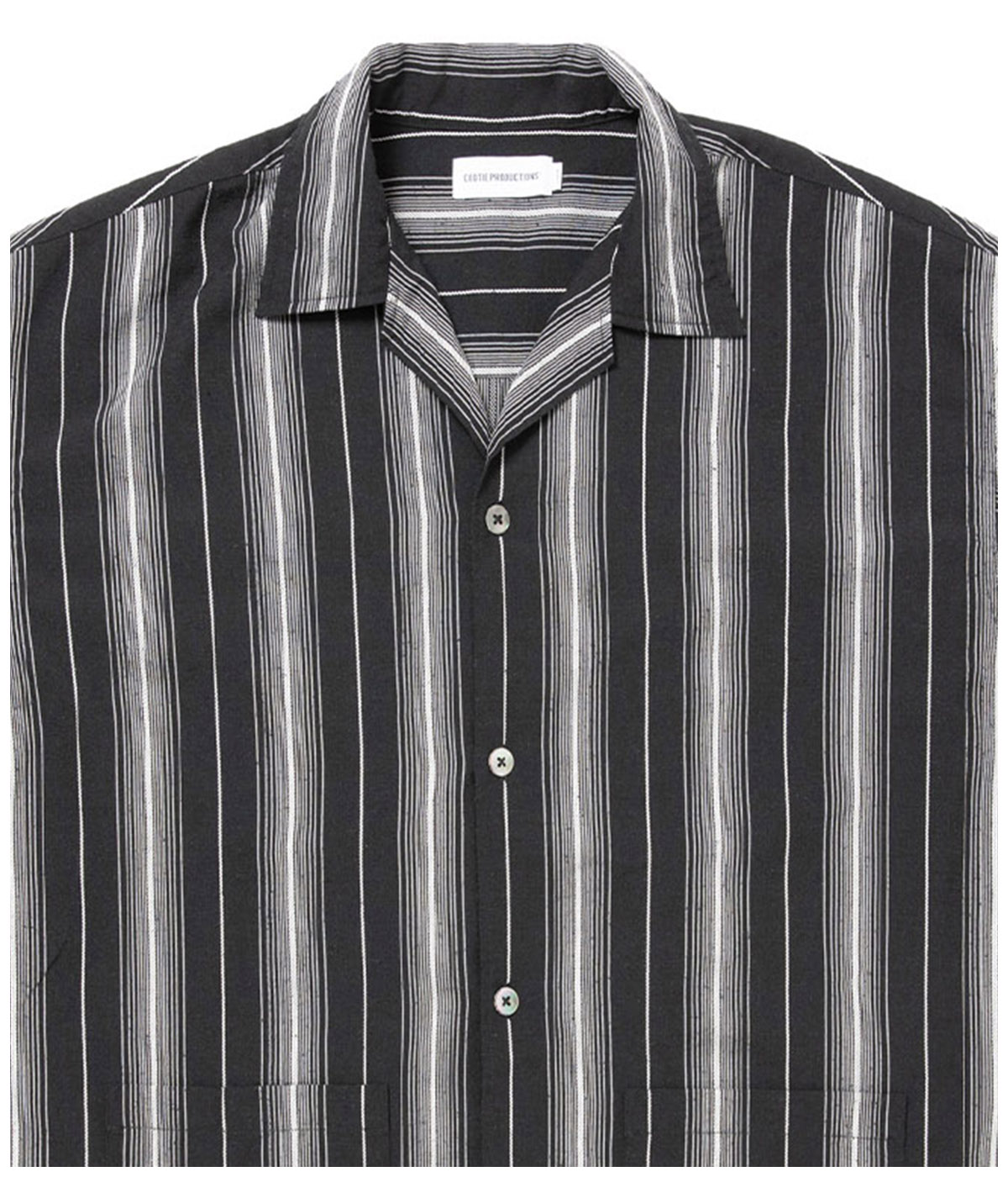 Dobby Chain Stripe S/S Cavana Shirt【BLACK】｜COOTIE PRODUCTIONS