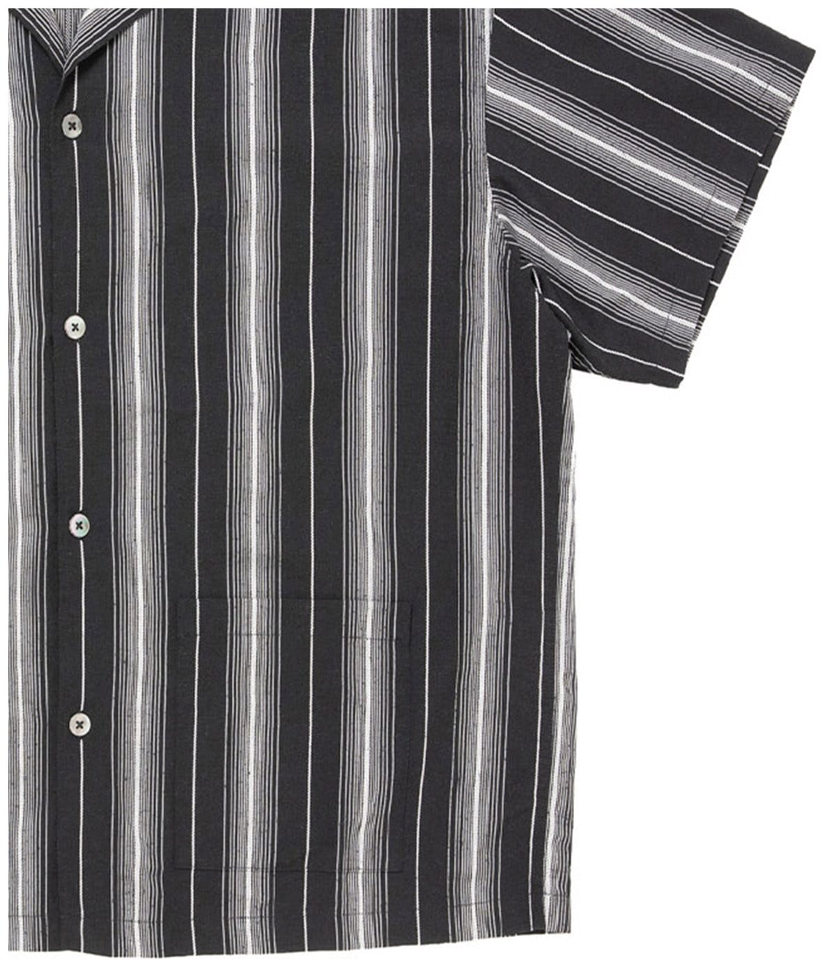 Dobby Chain Stripe S/S Cavana Shirt【BLACK】｜COOTIE PRODUCTIONS