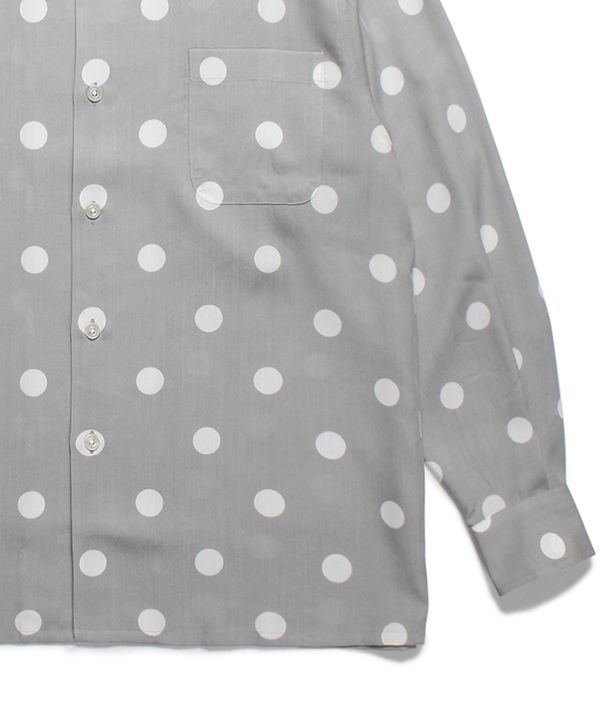 DOTS OPEN COLLAR SHIRT【GRAY】｜WACKO MARIA｜MELTING POT（正規取扱 