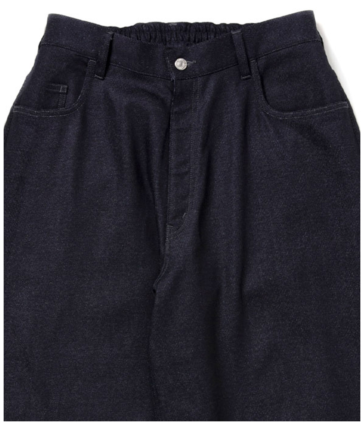 Reverse Loop Denim 5 Pocket Shin Cut Wide Easy Pants【INDIGO RIGID】