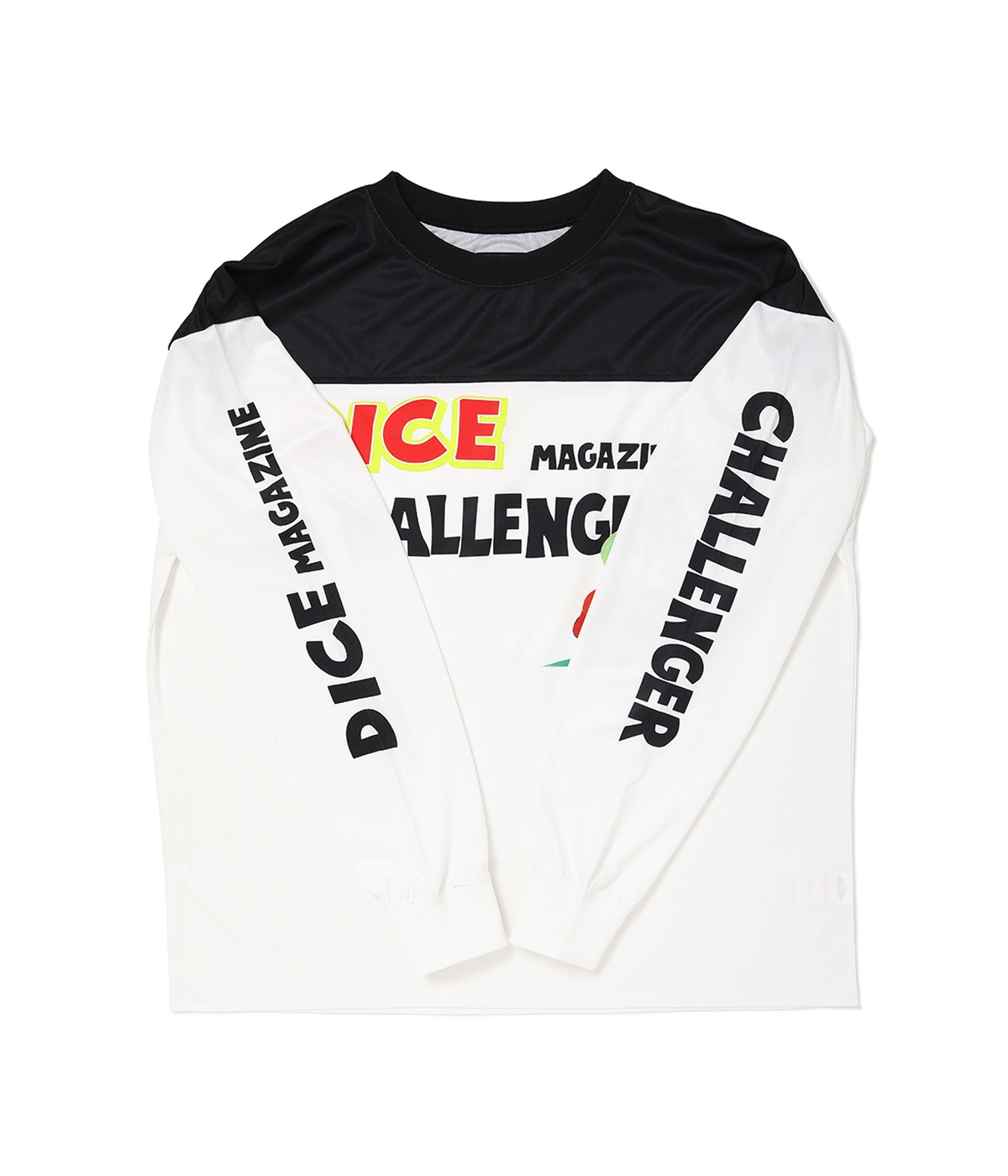 L/S DRY DICE TEE【WHITE-BLACK】