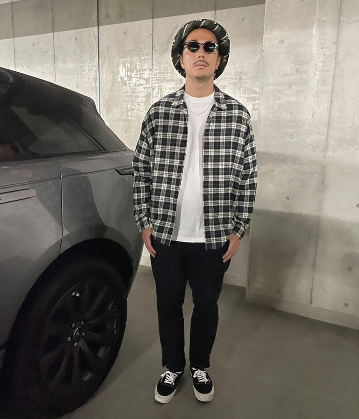 OPEN COLLAR CHECK SHIRT【WHITE】｜ROTTWEILER｜MELTING POT（正規