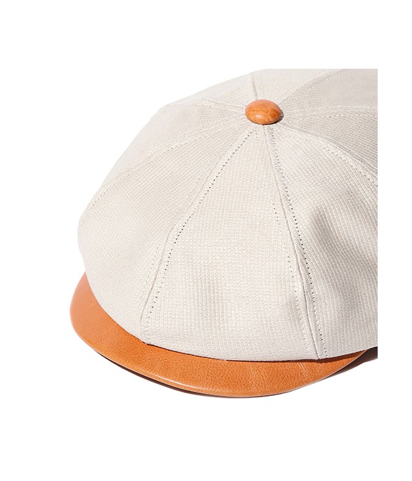 PIQUE/LEATHER COMBINATION CASQUETTE