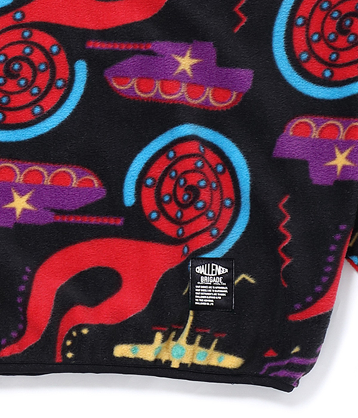 90'S PRINTED FLEECE【BLACK】｜CHALLENGER｜MELTING POT（正規取扱店